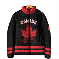 Custom Canada 2026 Hockey Padded Jacket Team Maple Leaf Black Version - Wonder Print Shop