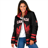 Custom Canada 2026 Hockey Padded Jacket Team Maple Leaf Black Version - Wonder Print Shop