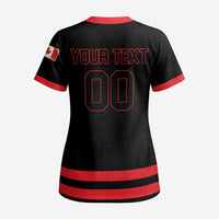 Custom Canada 2026 Hockey Scrub Top Team Maple Leaf Black Version - Wonder Print Shop