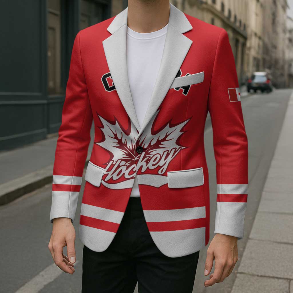 Custom Canada 2026 Hockey Blazer Team Maple Leaf Red Version - Wonder Print Shop
