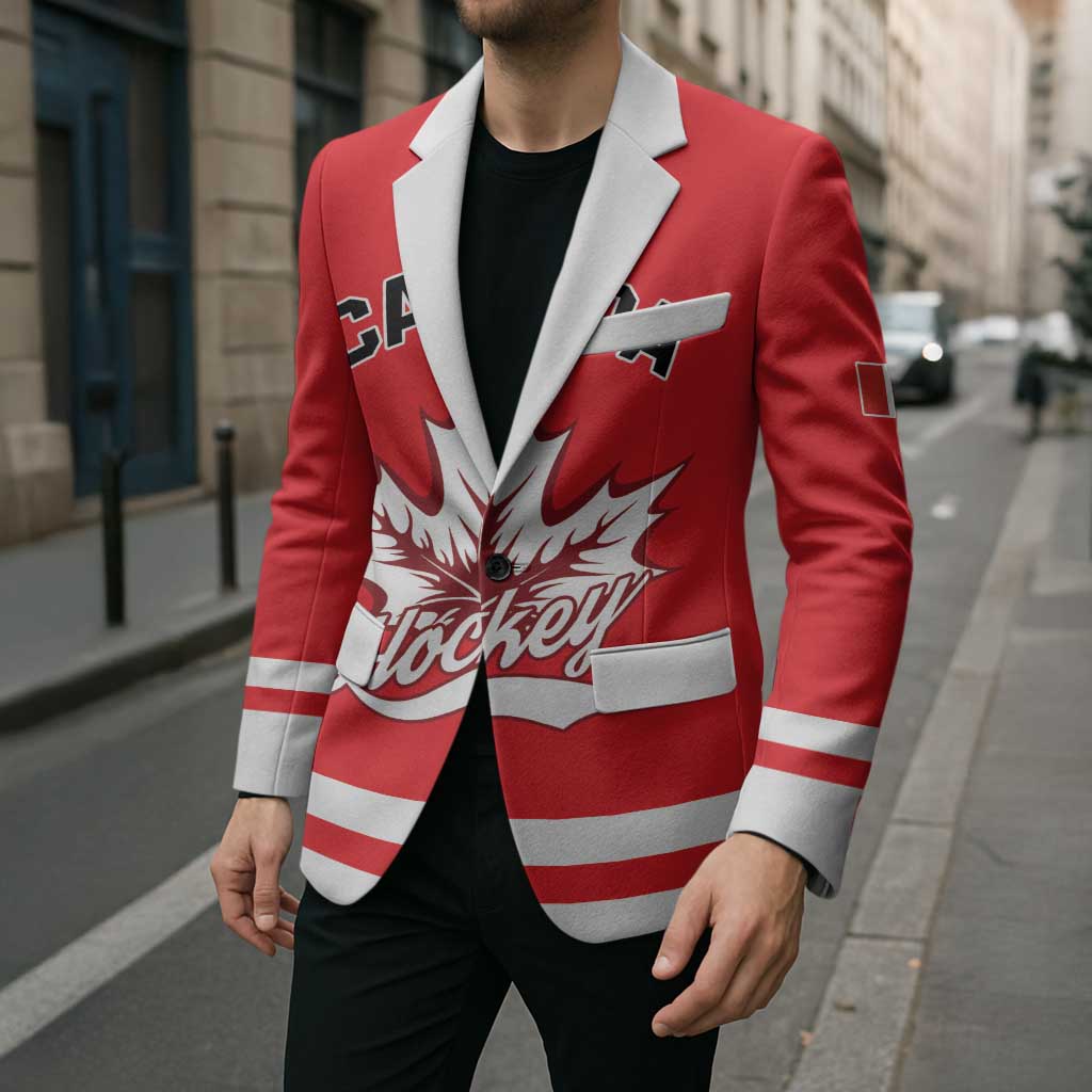 Custom Canada 2026 Hockey Blazer Team Maple Leaf Red Version - Wonder Print Shop