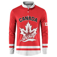 Custom Canada 2026 Hockey Button Sweatshirt Team Maple Leaf Red Version - Wonder Print Shop