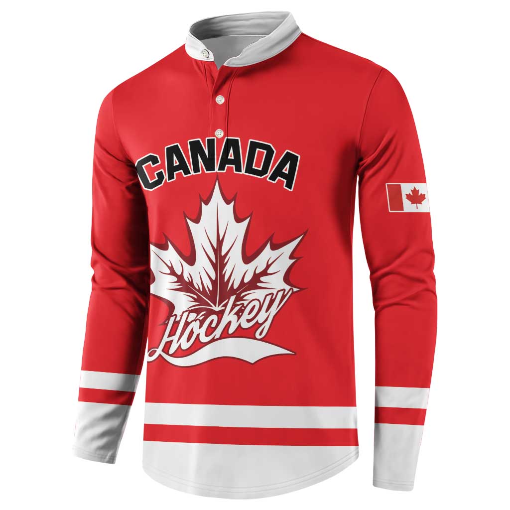 Custom Canada 2026 Hockey Button Sweatshirt Team Maple Leaf Red Version - Wonder Print Shop