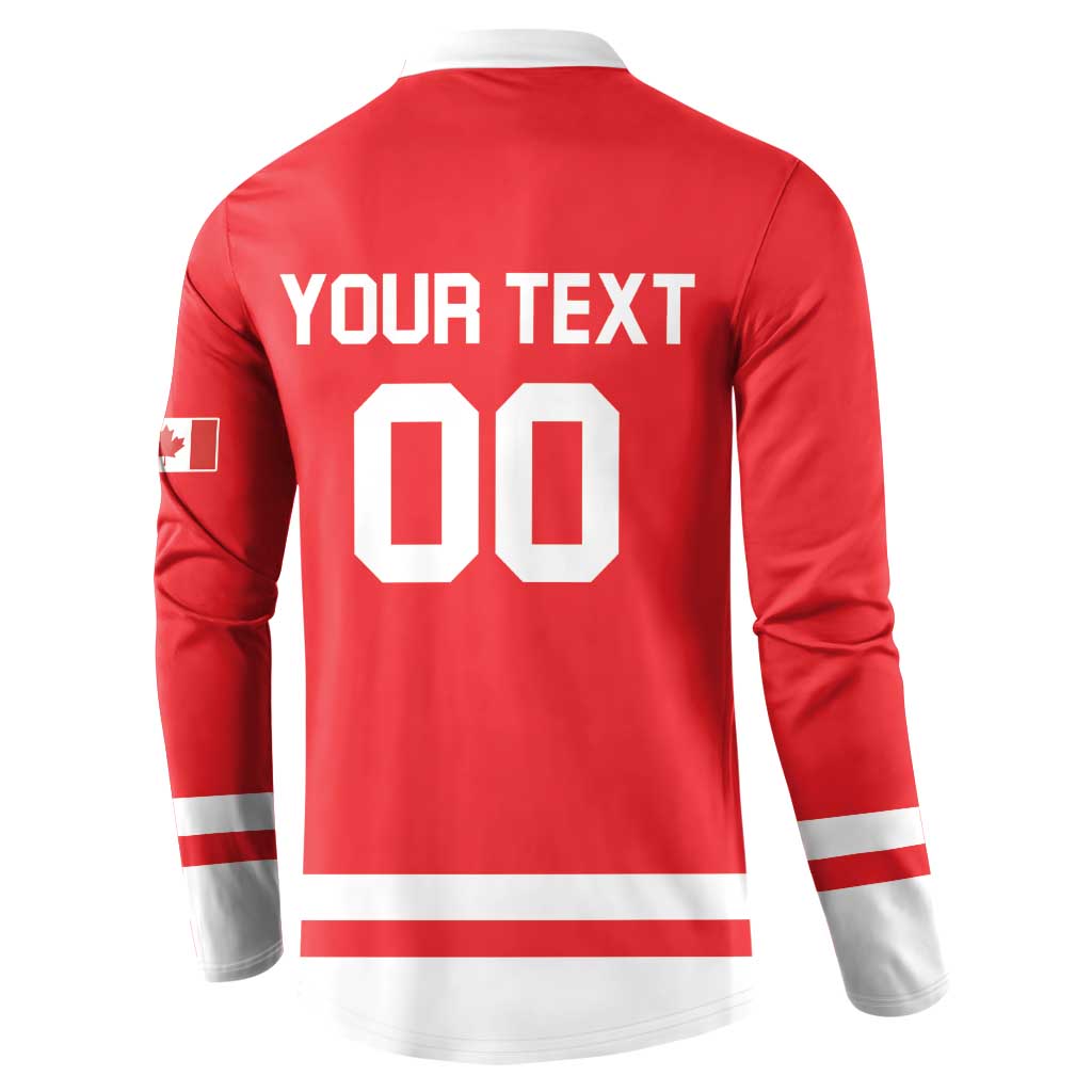 Custom Canada 2026 Hockey Button Sweatshirt Team Maple Leaf Red Version - Wonder Print Shop