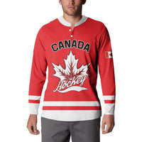 Custom Canada 2026 Hockey Button Sweatshirt Team Maple Leaf Red Version - Wonder Print Shop