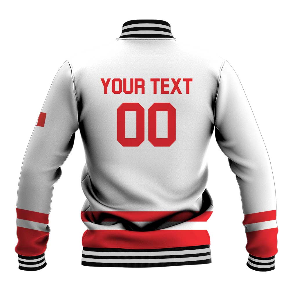 Custom Canada 2026 Hockey Baseball Jacket Team Maple Leaf White Version - Wonder Print Shop