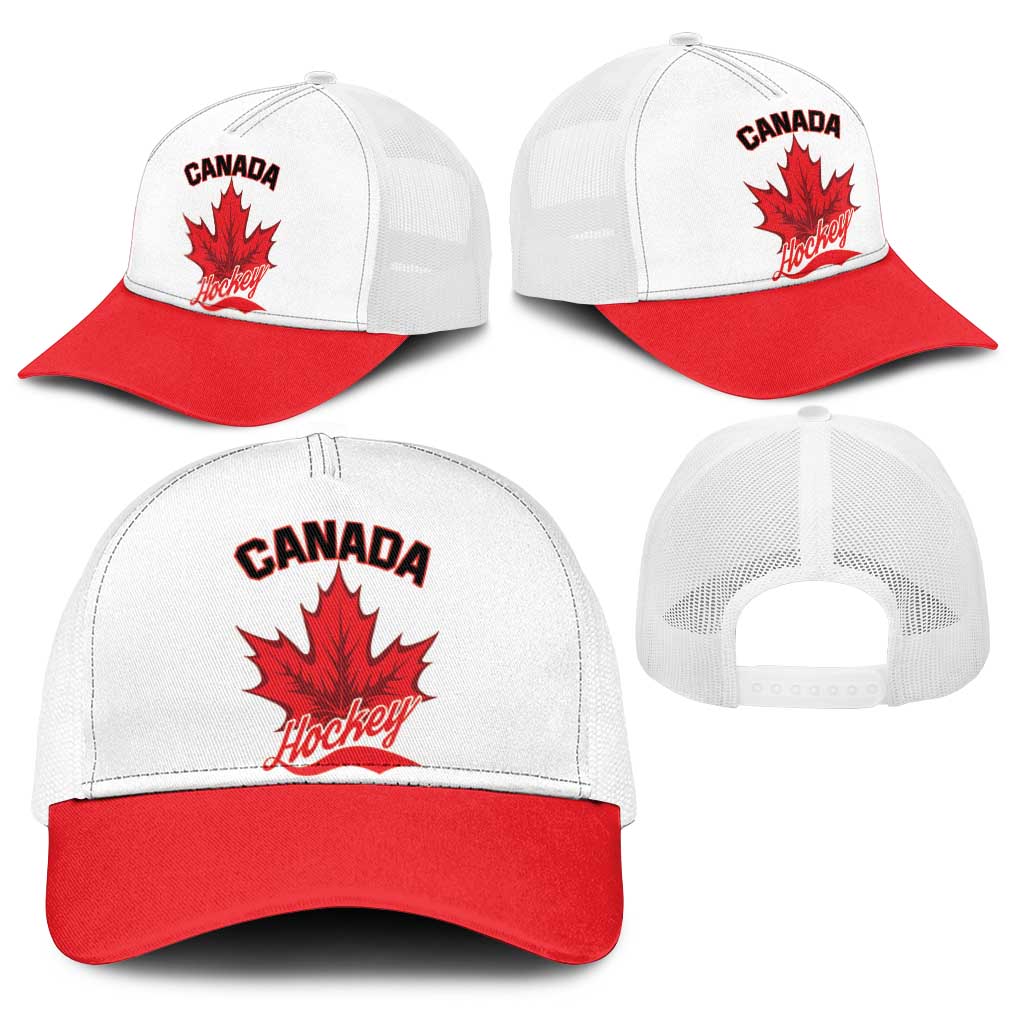 Canada 2026 Hockey Baseball Net Cap Team Maple Leaf White Version - Wonder Print Shop