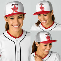 Canada 2026 Hockey Baseball Net Cap Team Maple Leaf White Version - Wonder Print Shop