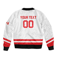 Custom Canada 2026 Hockey Bomber Jacket Team Maple Leaf White Version - Wonder Print Shop
