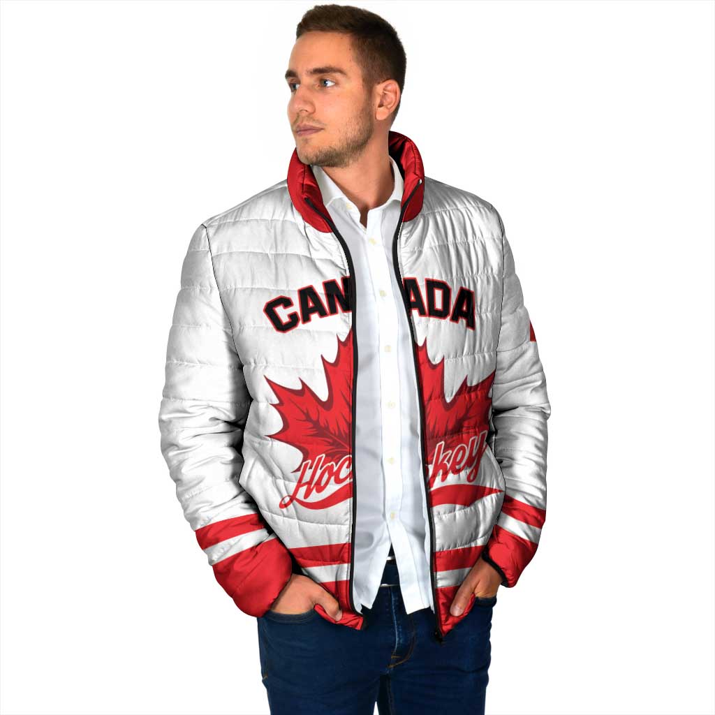 Custom Canada 2026 Hockey Padded Jacket Team Maple Leaf White Version - Wonder Print Shop