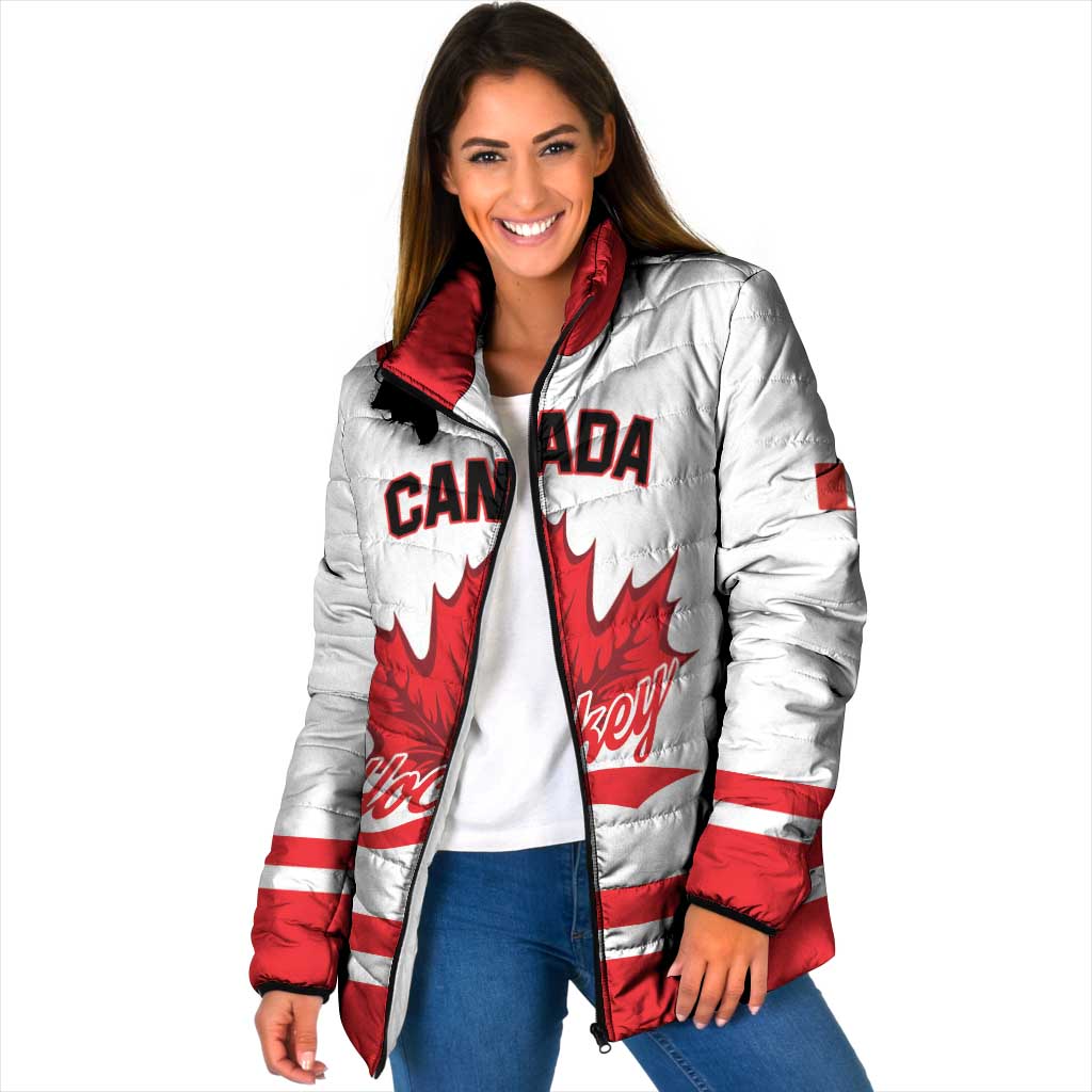 Custom Canada 2026 Hockey Padded Jacket Team Maple Leaf White Version - Wonder Print Shop