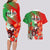 Iran Republic Day Couples Matching Long Sleeve Bodycon Dress and Hawaiian Shirt Asiatic Lion With Tulip Flower - Wonder Print Shop