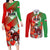 Iran Republic Day Couples Matching Long Sleeve Bodycon Dress and Long Sleeve Button Shirt Asiatic Lion With Tulip Flower - Wonder Print Shop