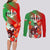 Iran Republic Day Couples Matching Long Sleeve Bodycon Dress and Long Sleeve Button Shirt Asiatic Lion With Tulip Flower - Wonder Print Shop