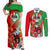 Iran Republic Day Couples Matching Off Shoulder Maxi Dress and Long Sleeve Button Shirt Asiatic Lion With Tulip Flower - Wonder Print Shop