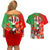 Iran Republic Day Couples Matching Off Shoulder Short Dress and Hawaiian Shirt Asiatic Lion With Tulip Flower - Wonder Print Shop