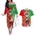 Iran Republic Day Couples Matching Off The Shoulder Long Sleeve Dress and Hawaiian Shirt Asiatic Lion With Tulip Flower - Wonder Print Shop