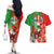 Iran Republic Day Couples Matching Off The Shoulder Long Sleeve Dress and Hawaiian Shirt Asiatic Lion With Tulip Flower - Wonder Print Shop