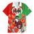 Iran Republic Day Family Matching Off Shoulder Short Dress and Hawaiian Shirt Asiatic Lion With Tulip Flower - Wonder Print Shop