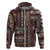 Persian Patchwork Pattern Zip Hoodie Unique Brown - Wonder Print Shop
