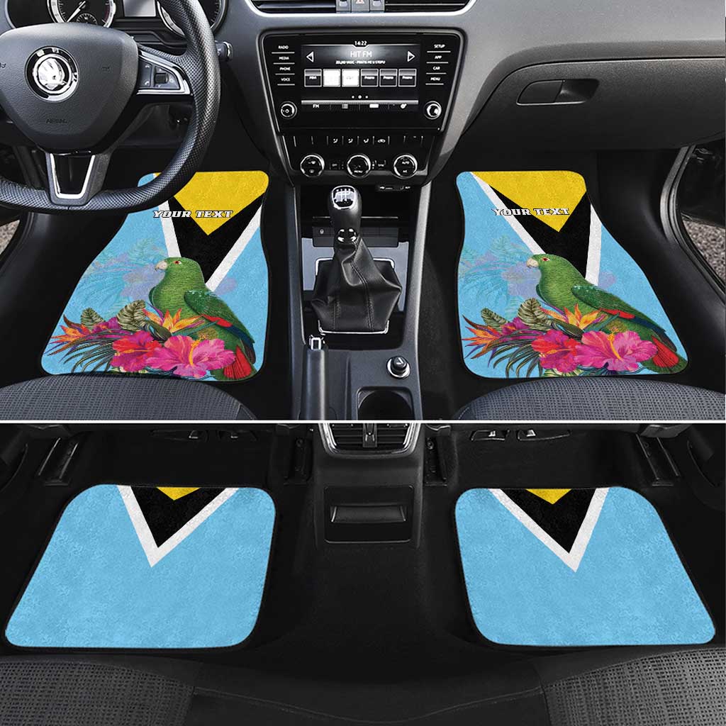 Saint Lucia Independence Day Car Mats Tropical Amazona Versicolor