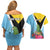 Personalized Saint Lucia Independence Day Couples Matching Off Shoulder Short Dress and Hawaiian Shirt Tropical Amazona Versicolor