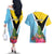 Personalized Saint Lucia Independence Day Couples Matching Off The Shoulder Long Sleeve Dress and Hawaiian Shirt Tropical Amazona Versicolor