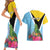 Personalized Saint Lucia Independence Day Couples Matching Short Sleeve Bodycon Dress and Hawaiian Shirt Tropical Amazona Versicolor