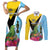 Personalized Saint Lucia Independence Day Couples Matching Short Sleeve Bodycon Dress and Long Sleeve Button Shirt Tropical Amazona Versicolor