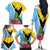 Personalized Saint Lucia Independence Day Family Matching Off The Shoulder Long Sleeve Dress and Hawaiian Shirt Tropical Amazona Versicolor