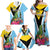 Personalized Saint Lucia Independence Day Family Matching Off Shoulder Maxi Dress and Hawaiian Shirt Tropical Amazona Versicolor