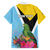 Personalized Saint Lucia Independence Day Family Matching Tank Maxi Dress and Hawaiian Shirt Tropical Amazona Versicolor