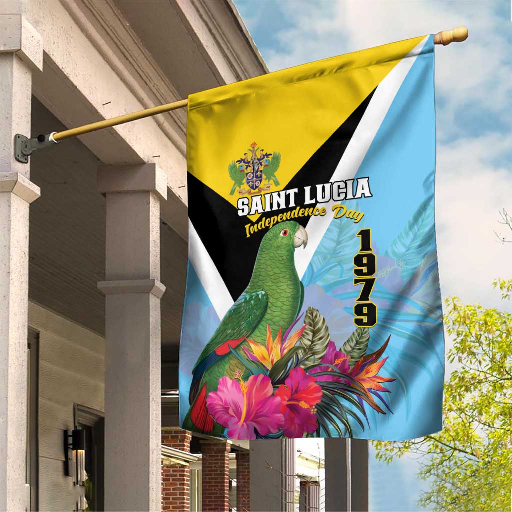 Saint Lucia Independence Day Garden Flag Tropical Amazona Versicolor