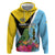 Personalized Saint Lucia Independence Day Hoodie Tropical Amazona Versicolor