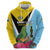 Personalized Saint Lucia Independence Day Hoodie Tropical Amazona Versicolor