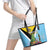 Saint Lucia Independence Day Leather Tote Bag Tropical Amazona Versicolor