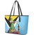 Saint Lucia Independence Day Leather Tote Bag Tropical Amazona Versicolor