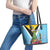 Saint Lucia Independence Day Leather Tote Bag Tropical Amazona Versicolor