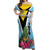 Personalized Saint Lucia Independence Day Off Shoulder Maxi Dress Tropical Amazona Versicolor