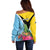 Personalized Saint Lucia Independence Day Off Shoulder Sweater Tropical Amazona Versicolor