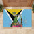 Saint Lucia Independence Day Rubber Doormat Tropical Amazona Versicolor - Wonder Print Shop