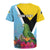 Personalized Saint Lucia Independence Day Rugby Jersey Tropical Amazona Versicolor - Wonder Print Shop