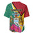 Personalized Guyana Baseball Jersey Jaguar Tropical Flowers