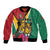 Personalized Guyana Bomber Jacket Jaguar Tropical Flowers