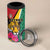 Personalized Guyana 4 in 1 Can Cooler Tumbler Jaguar Tropical Flowers