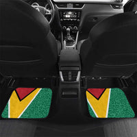 Green rear car floor mats (2) with Guyana crest, tropical flowers and red/yellow borders