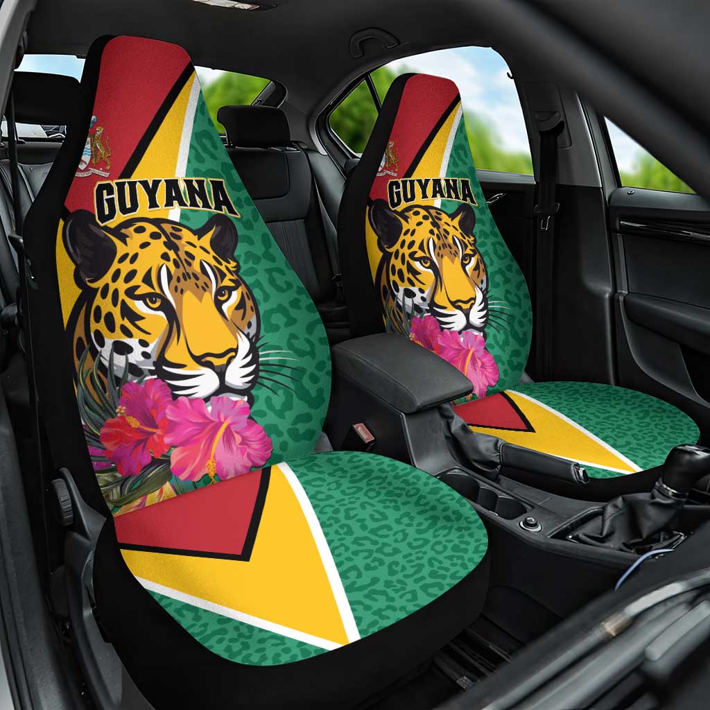 Guyana Car Seat Cover Jaguar Tropical Flowers