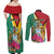 Personalized Guyana Couples Matching Off Shoulder Maxi Dress and Long Sleeve Button Shirt Jaguar Tropical Flowers