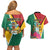 Personalized Guyana Couples Matching Off Shoulder Short Dress and Hawaiian Shirt Jaguar Tropical Flowers