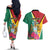 Personalized Guyana Couples Matching Off The Shoulder Long Sleeve Dress and Hawaiian Shirt Jaguar Tropical Flowers